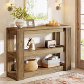 41.3" 3-Tier Farmhouse Console Table, Narrow Entryway Sofa Table with Storage Shelves for Hallway, Living Room, or Foyer 3