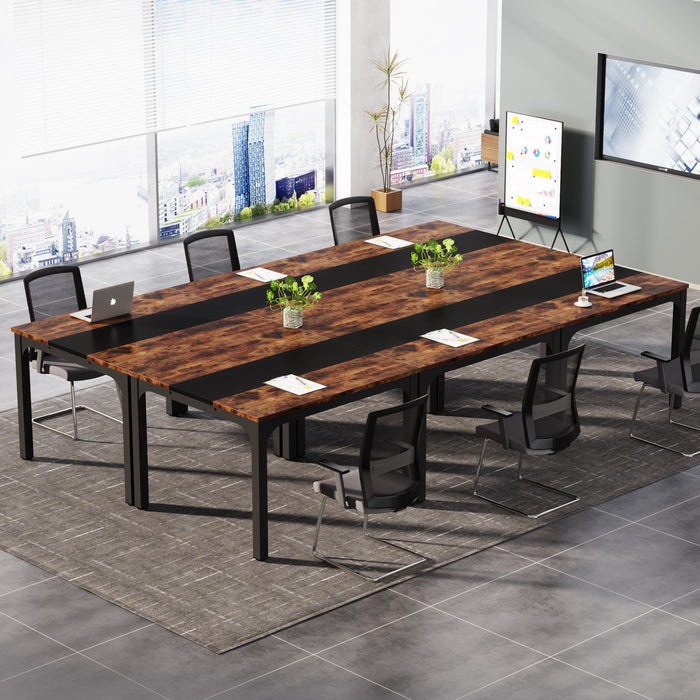 2-Piece Conference Table, Industrial Meeting Tables Set of 2 Tribesigns