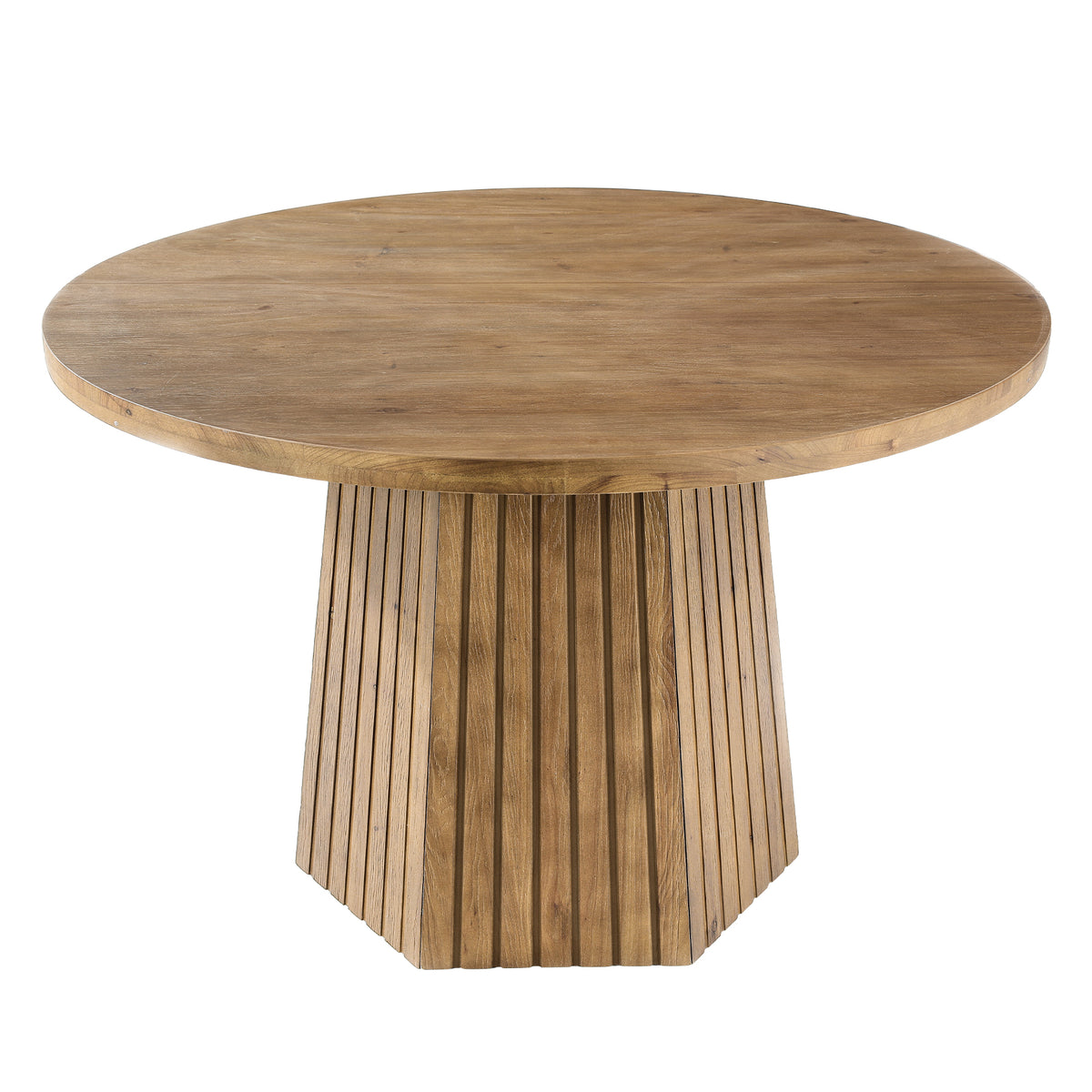 47" Farmhouse Solid Wood Dining Table for 4, Pedestal Base Kitchen Table