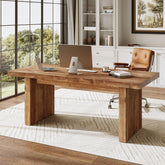 63" Solid Wood Executive Desk, Farmhouse Office Desk, Large Computer Table for Home Office 3