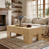 Tribesigns 55.12" Wood Coffee Table, Burl Veneer Center Table for Living Room 3