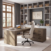 63" L-Shaped Executive Desk, Large Computer Desk with Mobile File Cabinet for Home Office 3