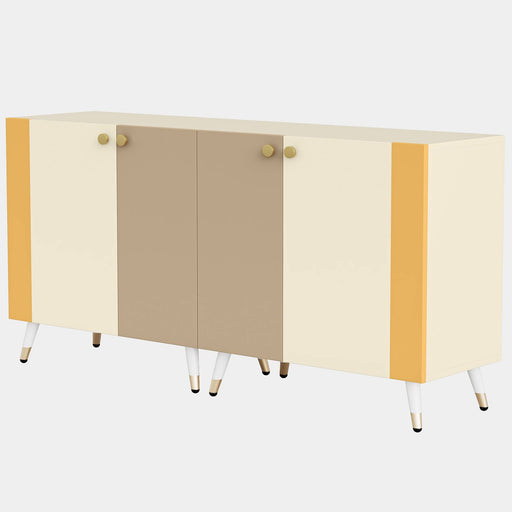 Sideboard Buffet, 59" Wood Storage Cabinet with Door & Adjustable Shelves Tribesigns