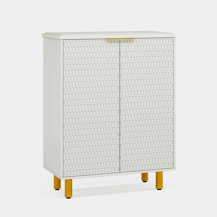 Tribesigns Shoe Cabinet, White Entryway Shoe Storage with Adjustable Shelves Tribesigns