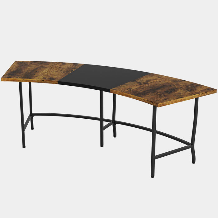 Tribesigns Computer Desk, 71" Executive Desk with Arc-Shaped Tabletop Tribesigns