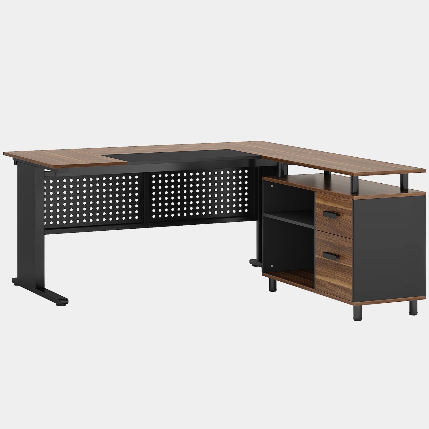Tribesigns LShaped Desk 63" Computer Executive Desk with File