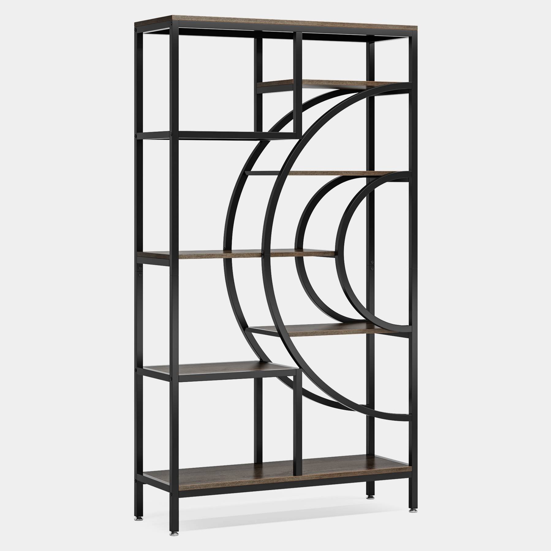 Tribesigns 71" Geometric Bookshelf, Industrial 8Tier Etagere Bookcase
