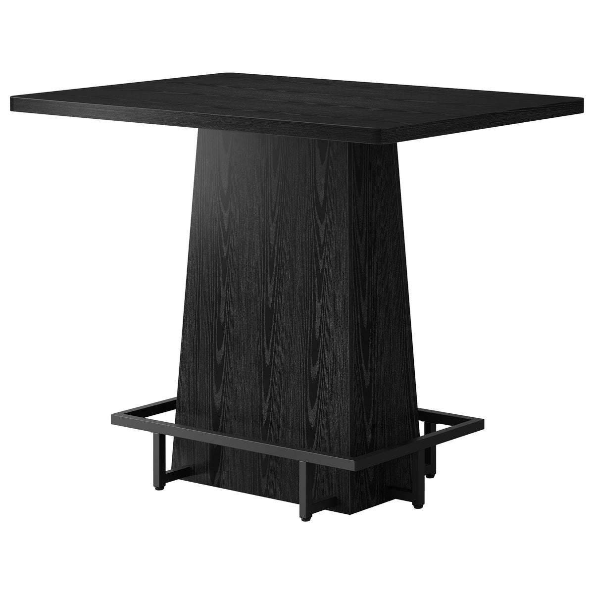 47 Inch Bar Table with Metal Footrest, Industrial Farmhouse Pub Table for Kitchen and Home Bar