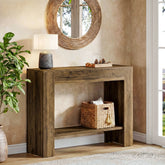 41.3” Farmhouse Console Table with 2-Tier Shelf, Narrow Entryway Sofa Table with Storage 3