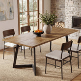 62" Rectangular Dining Table for 6, Modern Farmhouse Kitchen Table with Metal Legs for Dining Room 3