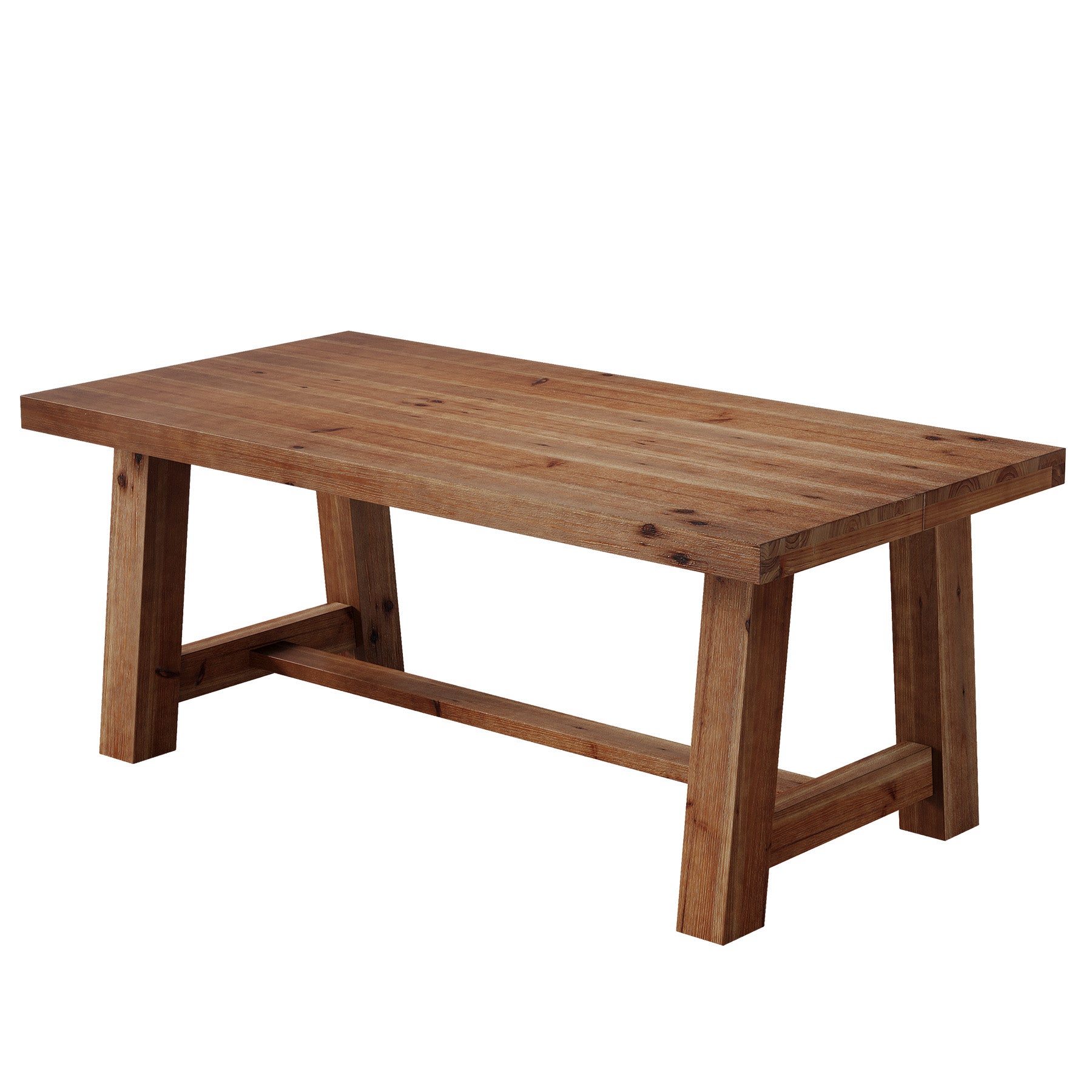 63" Farmhouse Computer Desk, Solid Wood Home Office Desk with Thick Tabletop