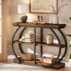 41" Console Table, 3-Tier Sofa Entryway Table with Storage Shelves