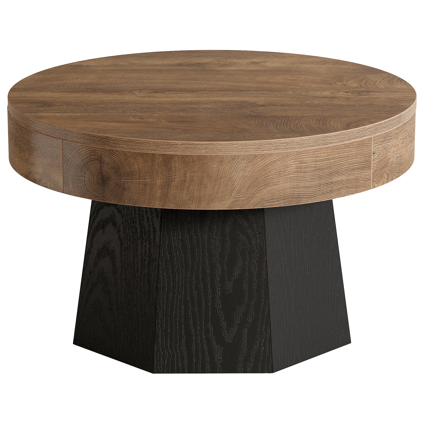 31.5" Round Coffee Table, octagonal base Tea Table for Living Room