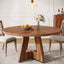 47" Farmhouse Dining Table, Round Wooden Kitchen Dinner Table for 4 People
