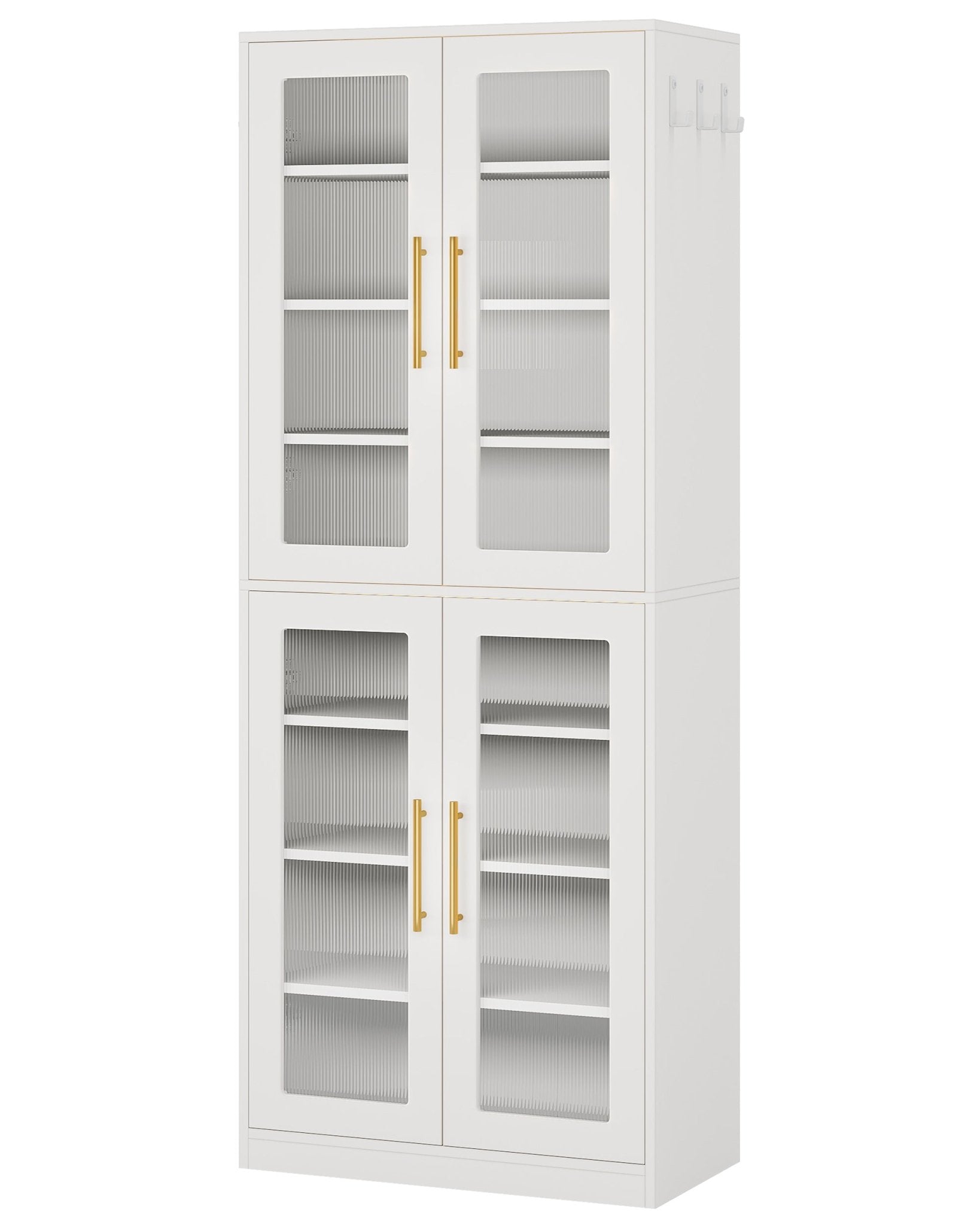 66.9" Tall Shoe Storage Cabinet, 8-Tier Entryway Shoe Organizer Rack with Acrylic Doors and LED Lights