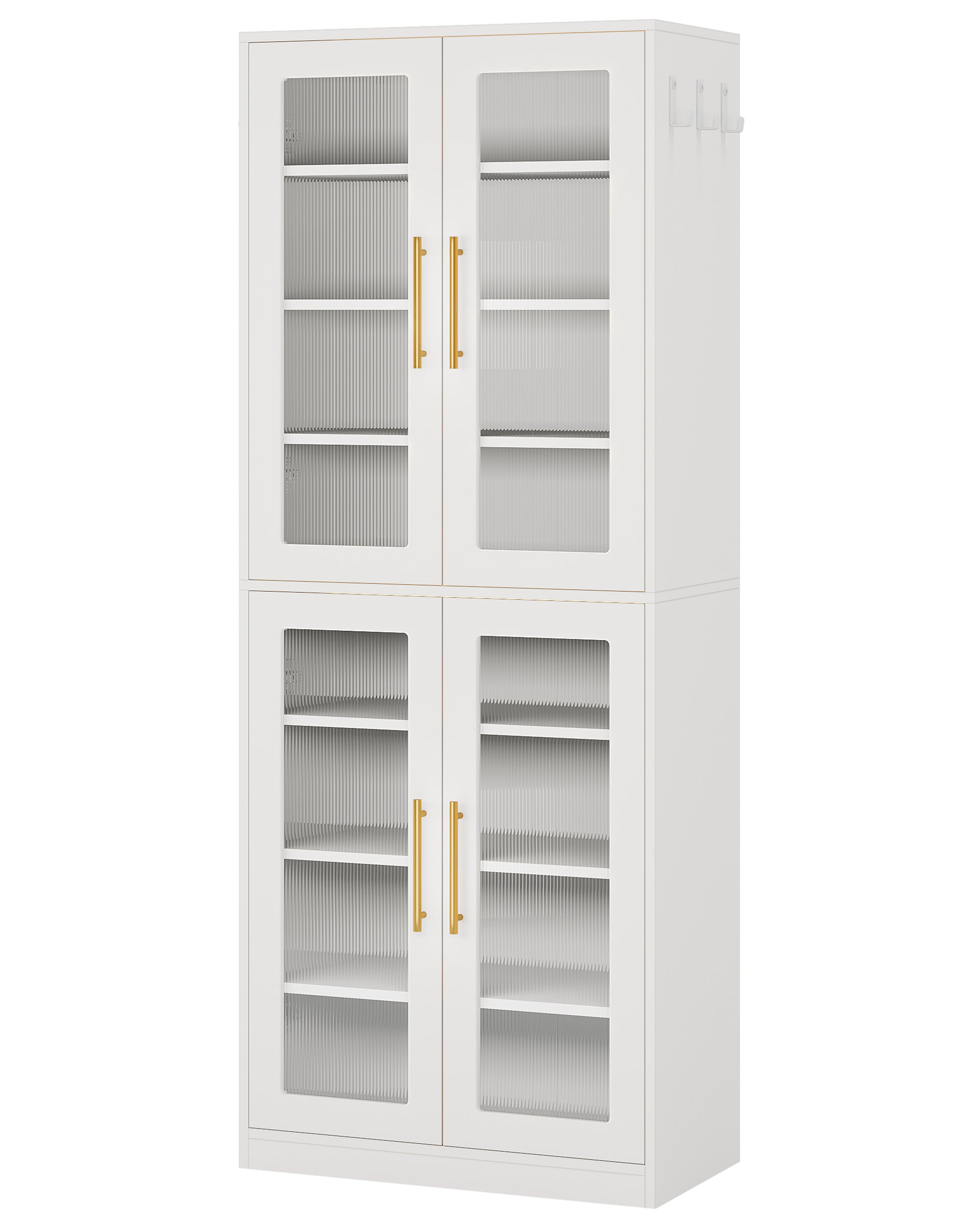 66.9" Tall Shoe Storage Cabinet, 8-Tier Entryway Shoe Organizer Rack with Acrylic Doors and LED Lights