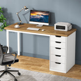 47" Computer Desk with 5 Drawers, Modern Study Table Writing Desk 3