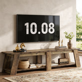 71" TV Stand for Up to 80" TVs, 2-Tier Entertainment Center with Trapezoid-Style Frame for Living Room 3