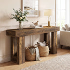 Wooden Sofa Table, 63-Inch Modern Console Table For Living Room