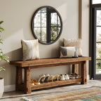 55" Entryway Bench, Foyer Bench with Shoe Storage for Hallway