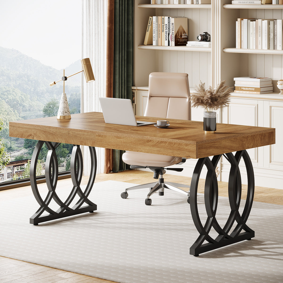 63" Executive Desk, Modern Office Computer Desk with Luxury Design
