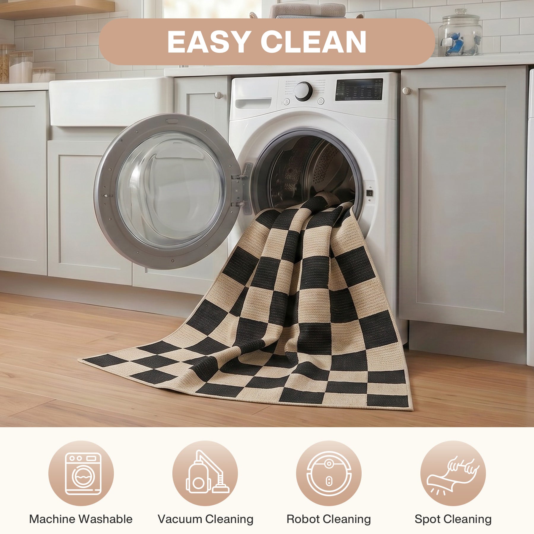 5x7/8x10 Large Geometric Area Rugs, Soft Washable Rug for Bedroom Non-Slip