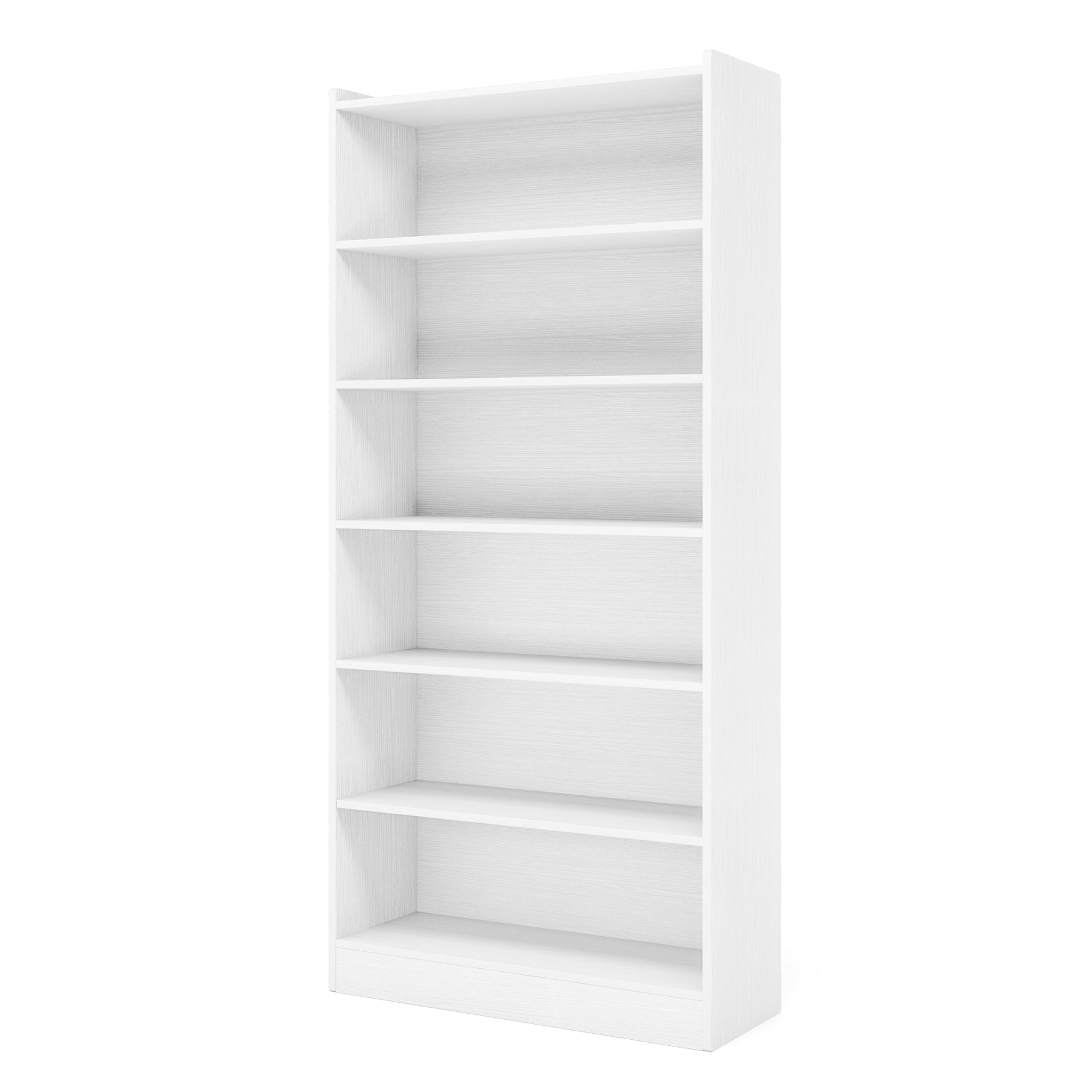 72" Tall Bookcase with 6 Open Shelves, Freestanding Wood Bookshelf