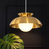 Brass Dome Pendant Light, Gold Island Light Fixtures with Height Adjustable 3