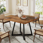 31.5" Square Dining Table, Industrial Kitchen Table with Metal Legs for 4