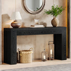 59" Console Table, Wooden Sofa Table Behind The Couch Hallway Table