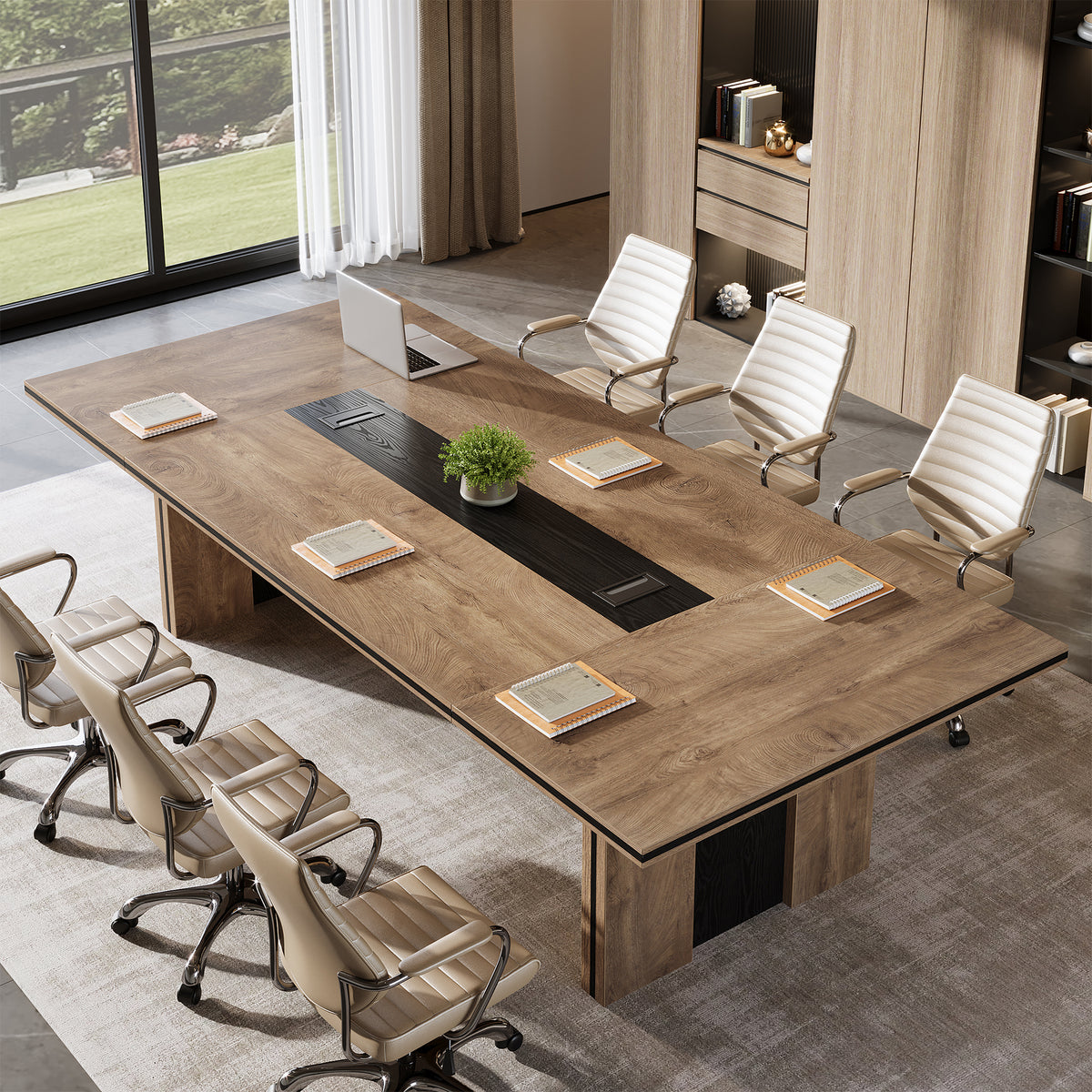 94" Conference Table for 8-10, Office Meeting Table with Rectangular Cable Grommet