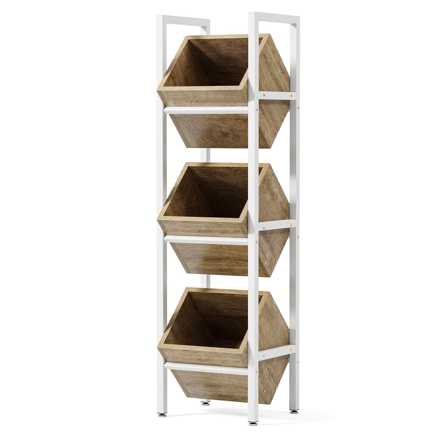 Industrial Wine Rack, 3 Tier Freestanding Wine Storage Stand