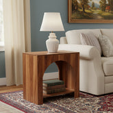 27" End Table, 2 Tier Square Side Table with Storage Shelf 3