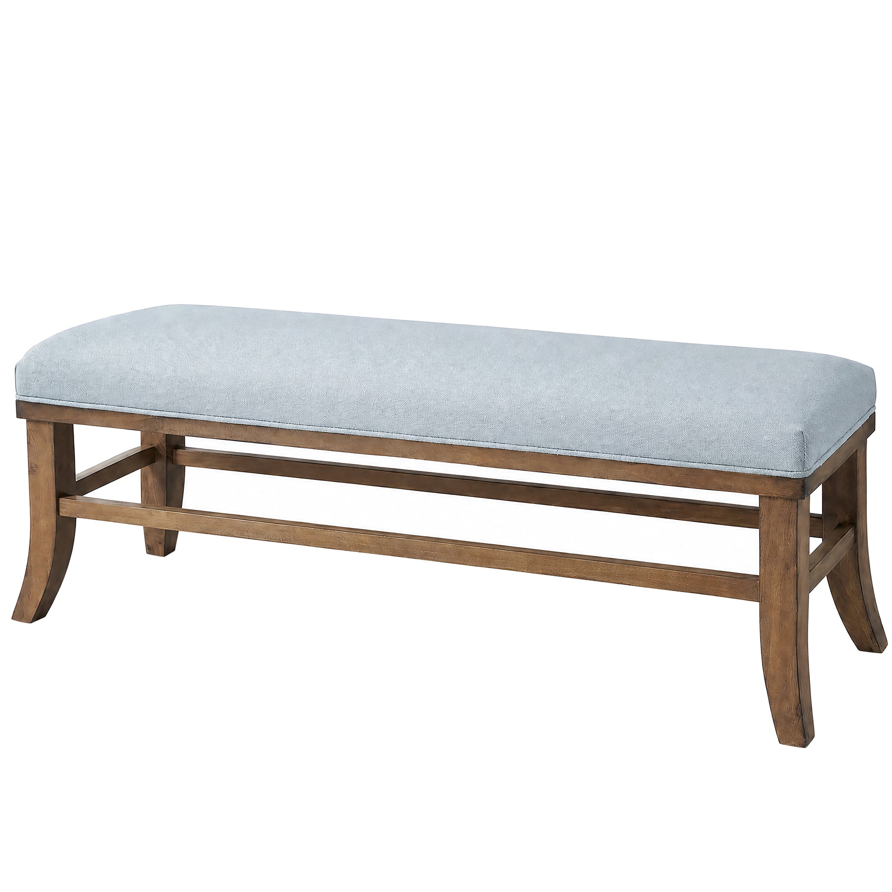 55" Upholstered Entryway Bench, Solid Wood Linen Bedroom Bench for Hallway