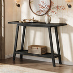 2-Tier Solid Wood Console Table, 41.3" Entryway Table with Storage Shelf