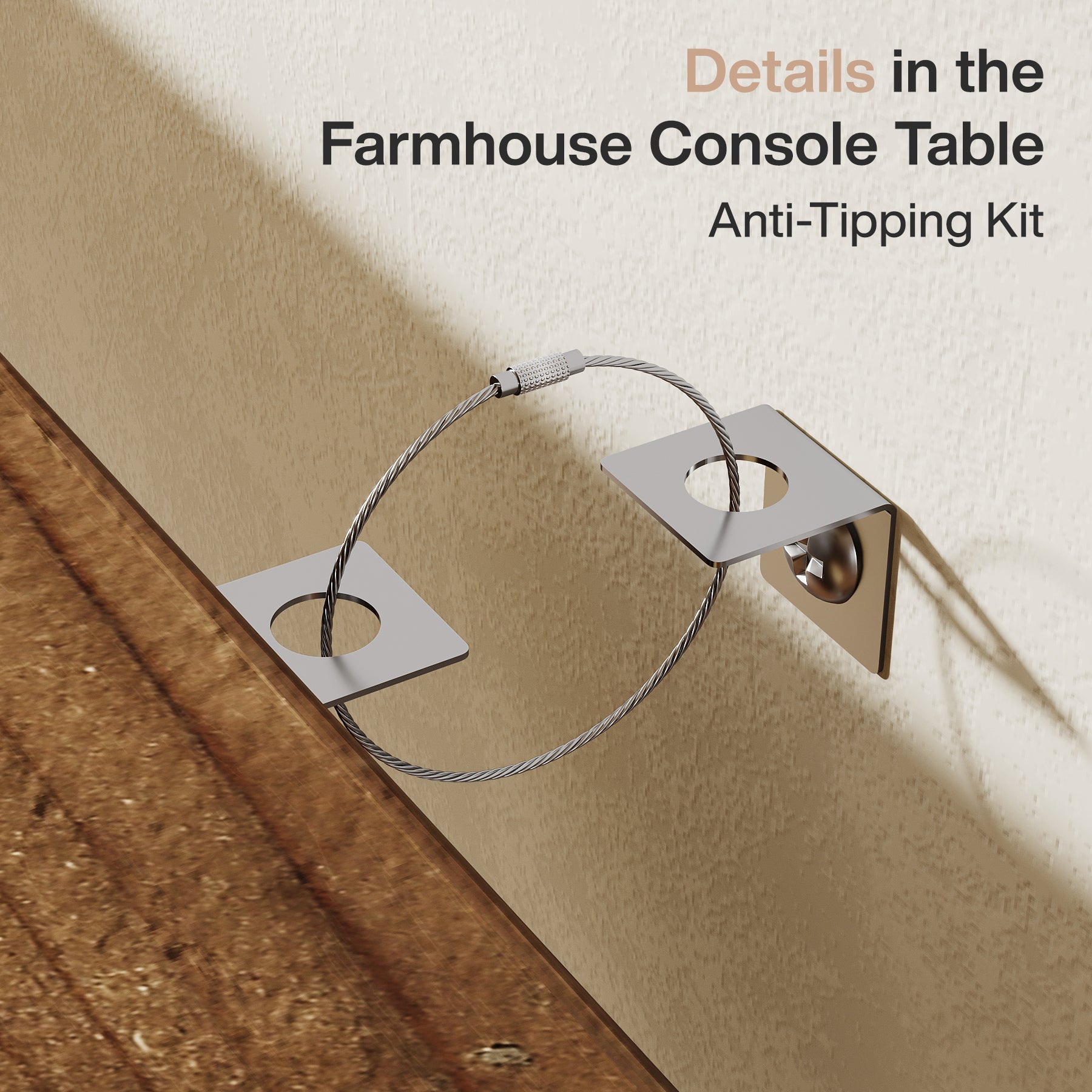 63" Farmhouse Console Table, Rustic Entryway Table with Curved Legs