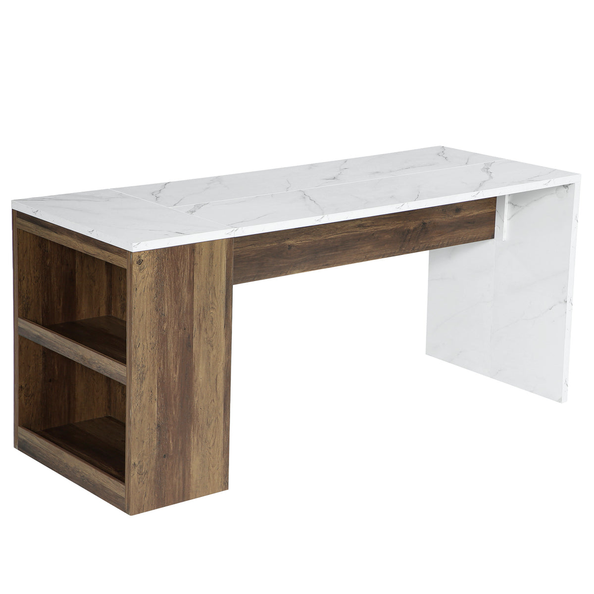 71" Kitchen Island with Storage Shelves, Farmhouse Island Table for Kitchen
