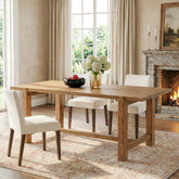 63 Inch Solid Wood Dining Table, Farmhouse Rectangular Table for Kitchen Dining Room 4-6 People 3