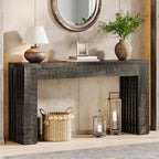 59" Console Table, Wooden Sofa Table Behind The Couch Hallway Table