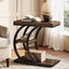 23.6" End Table, 3-Tier Couch C-Shaped Side Table with Storage