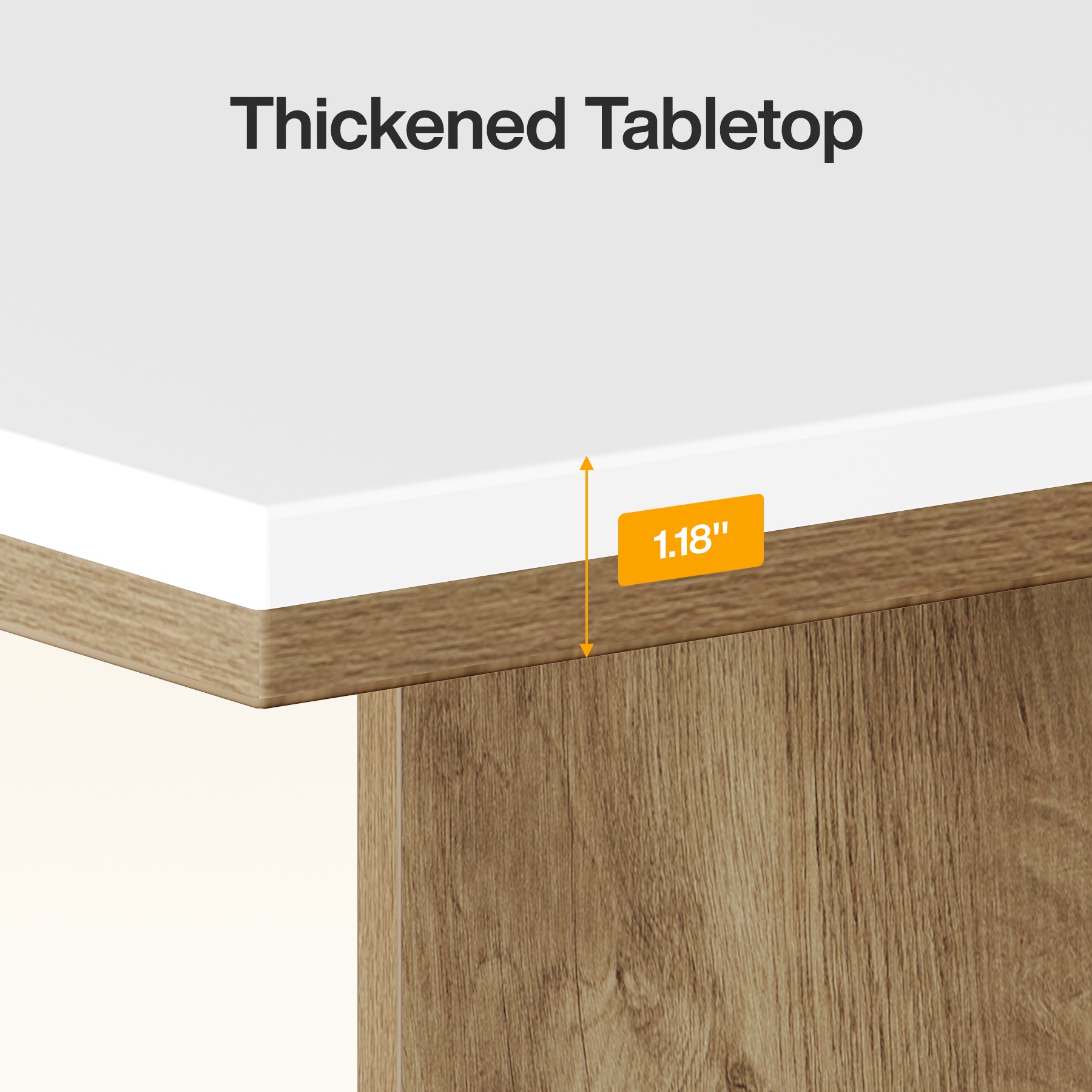 Tribesigns 55" Rectangular Dining Table, Farmhouse Kitchen Table for 4-6 People