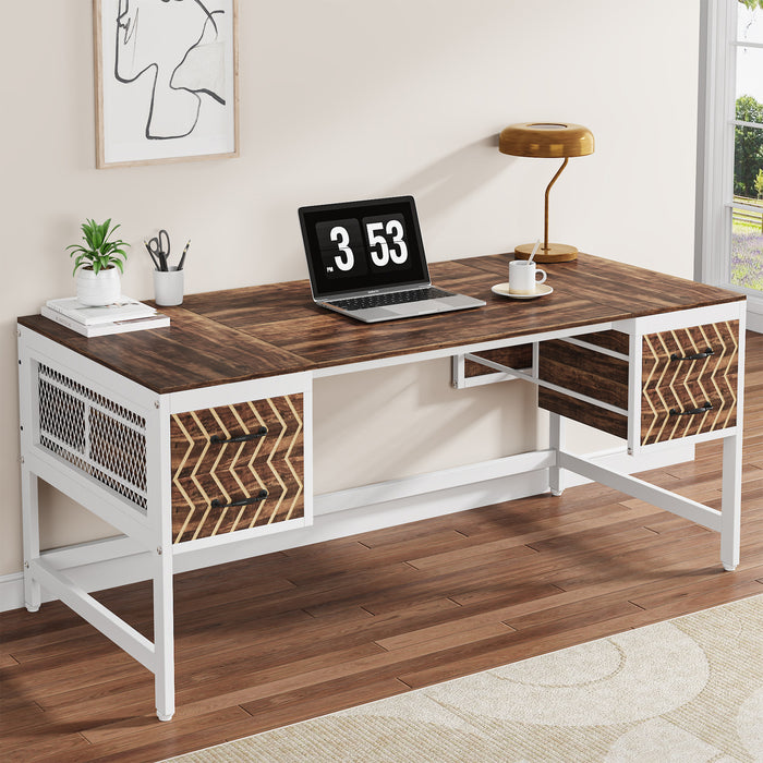 Tribesigns Computer Desk, 63" Executive Desk Writing Table with 4 Storage Drawers Tribesigns