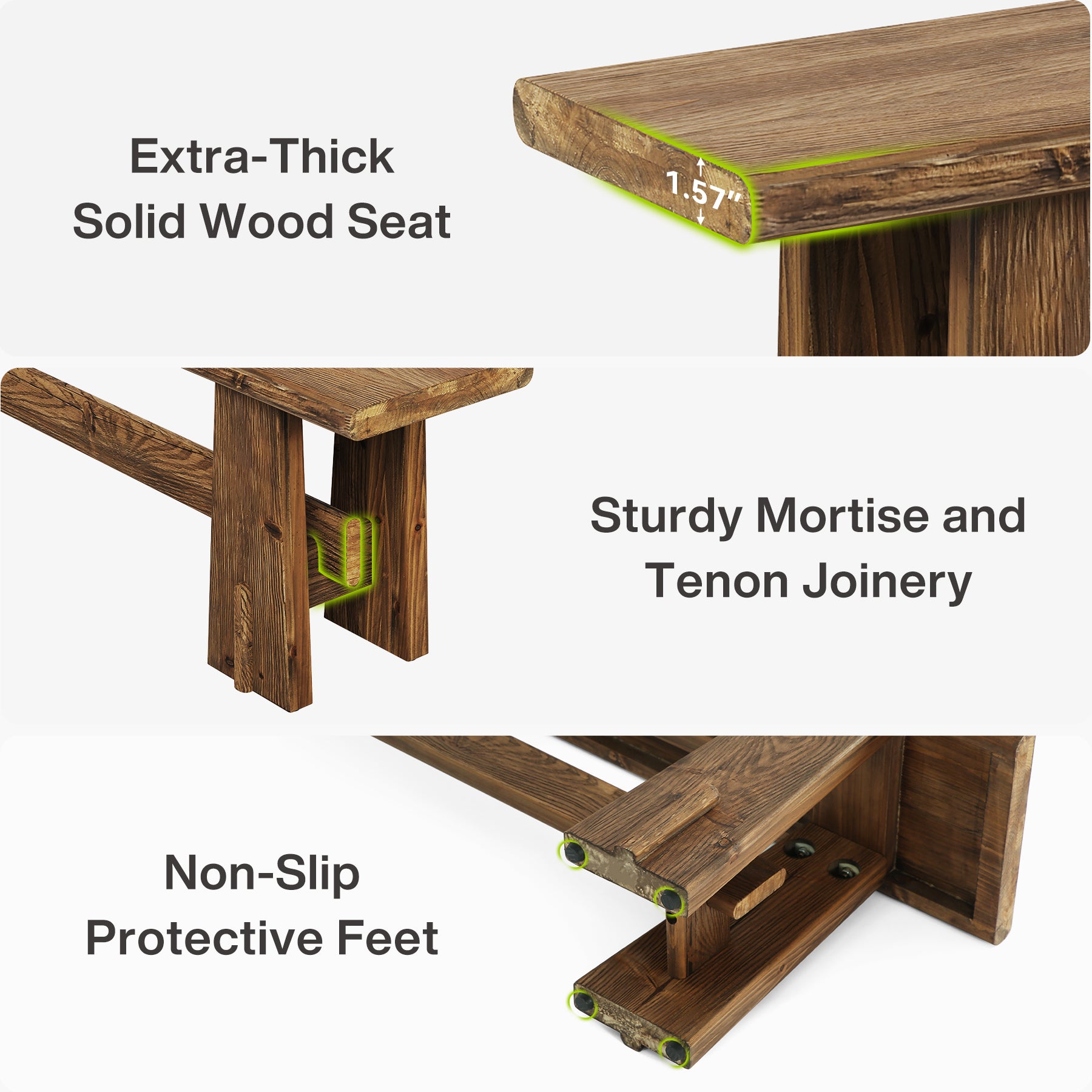 59" Wood Entryway Bench, Traditional Hallway Bench End of Bed Bench