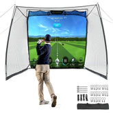 Golf Net, 11x8ft Golf Simulator Hitting Net with Sag-Free Impact Screen & Noise-Reducing Target Cloth 3