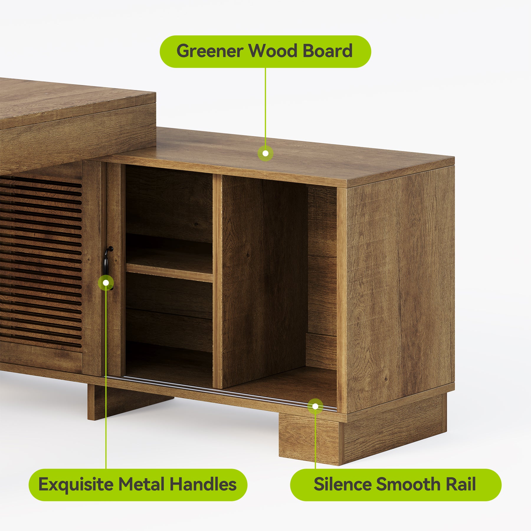 63" Computer Desk, L-shaped Executive Desk with Storage Cabinets
