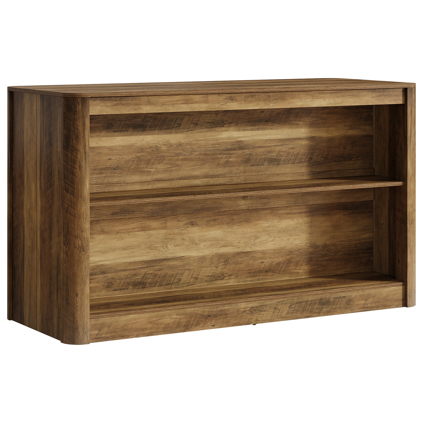 59" Bar Table, Rectangle Counter Height Pub Table Home Bar Unit with Storage Shelves