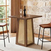 31.5" Square Bar Table for 2–4, Counter Height Pub Table with Pedestal Base for Home Bar 3