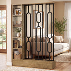71" Room Divider with Open Storage Shelves, Freestanding Wall Partition Separation