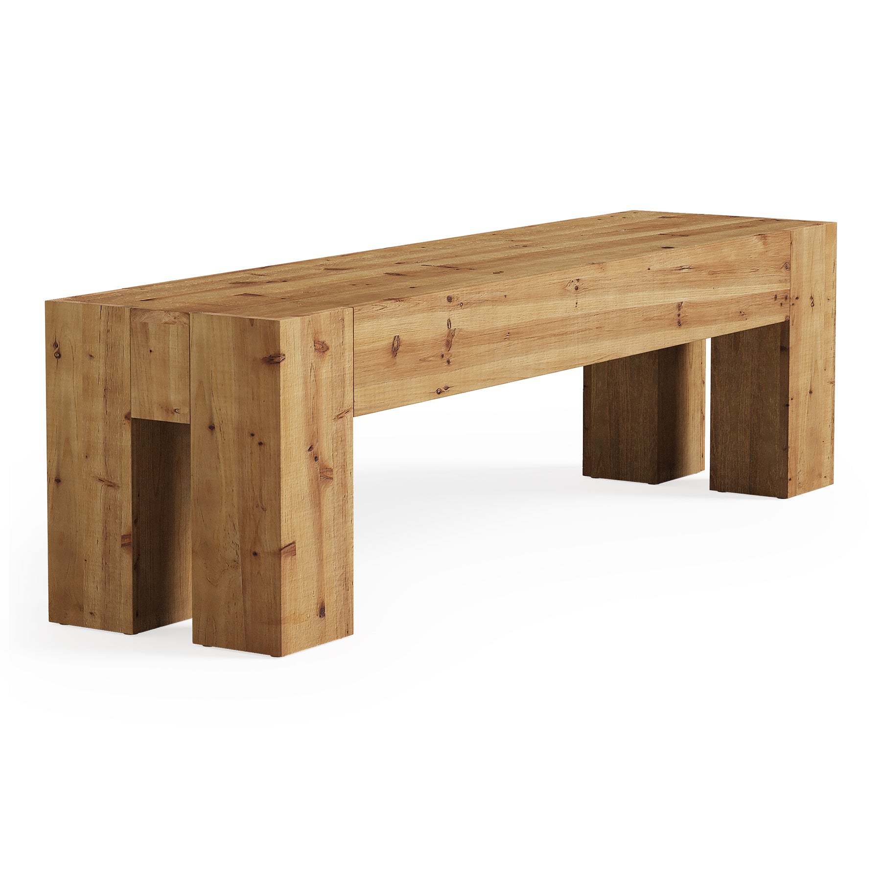 63" Long Dining Bench, Wood Kitchen Table Bench with Sturdy Frame