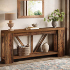 70.8" Console Table, 2-Tier Long Sofa Table Hallway Table